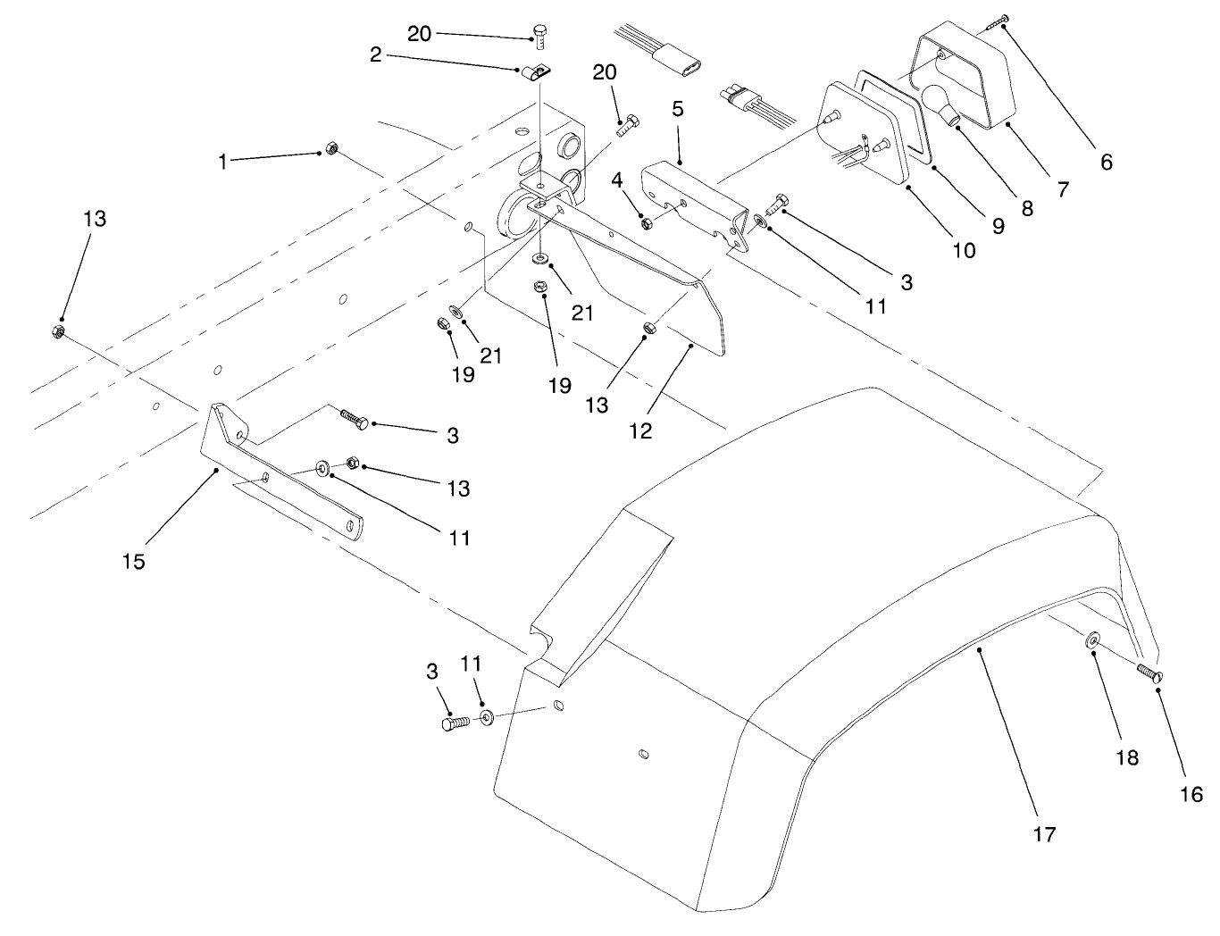Rear Fender & Tail Light Assembly