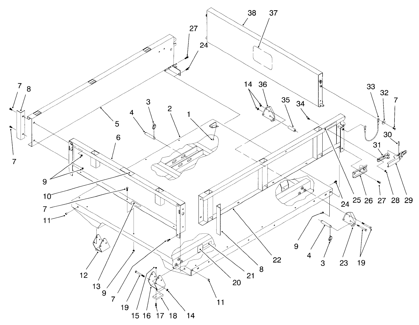 Bed & Bed Side Assembly (standard Equipment On Model 07202 Only)