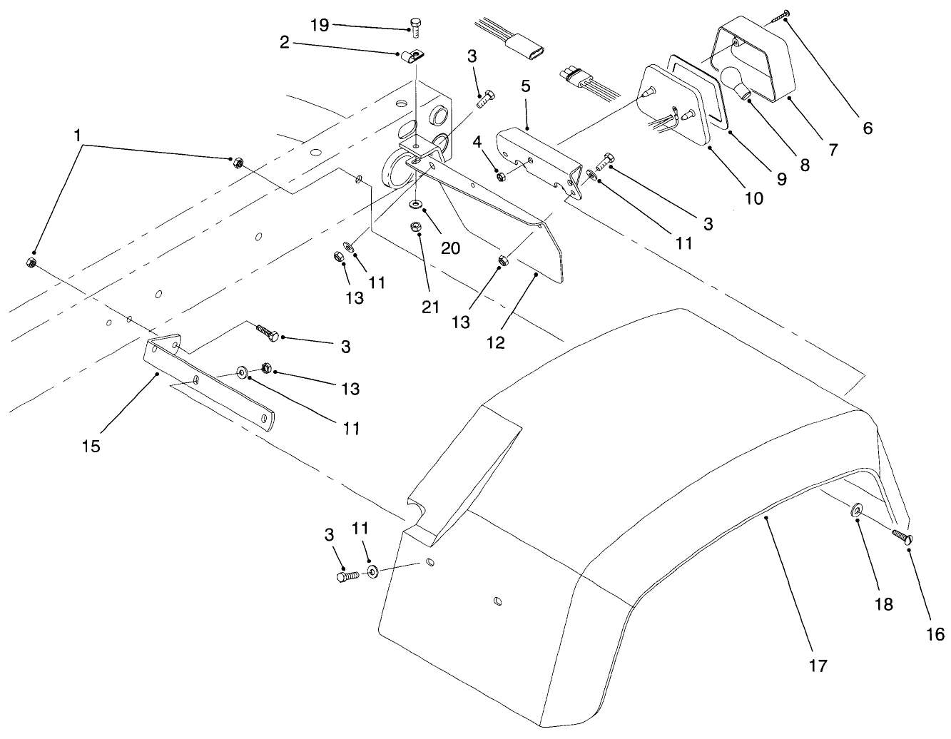 Rear Fender & Tail Light Assembly