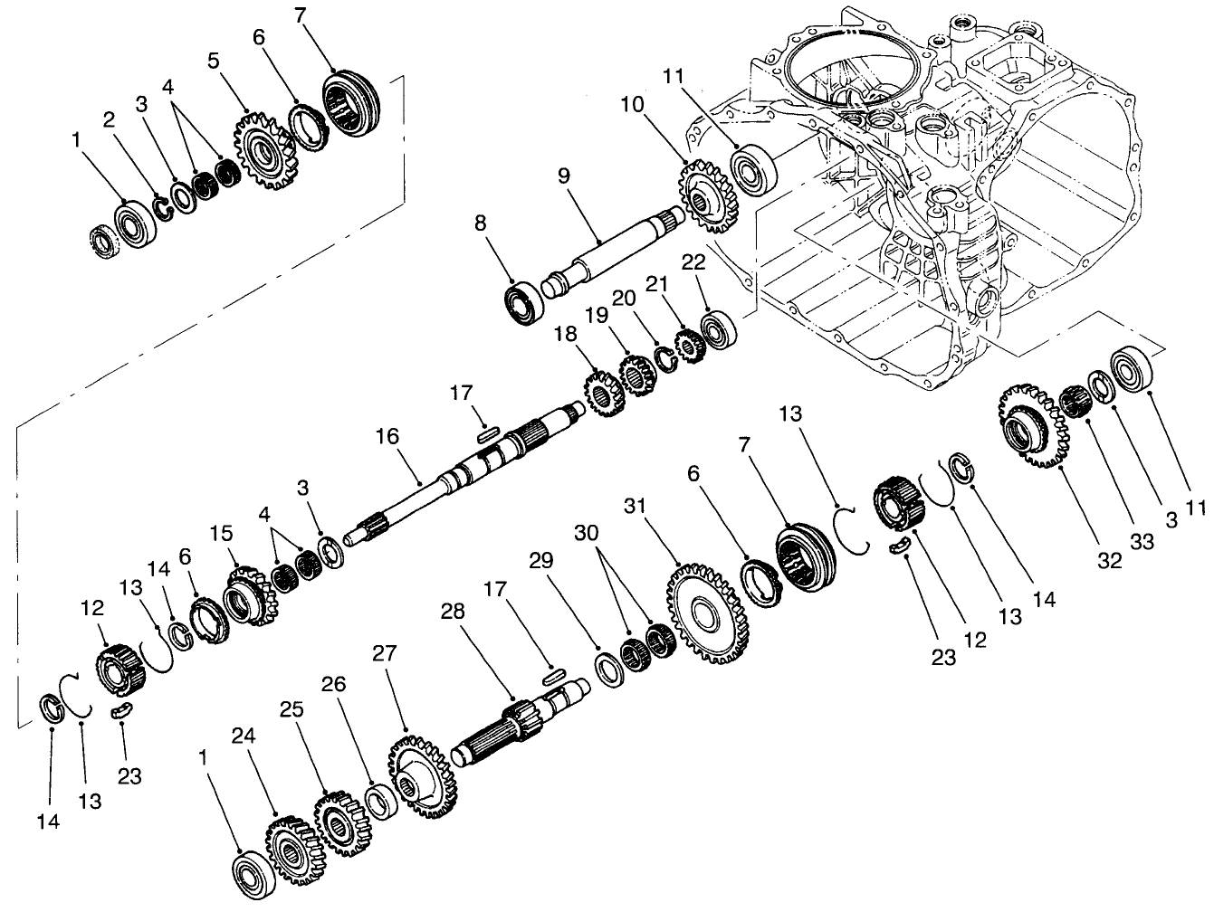 Transaxle Gear Shafts Assembly