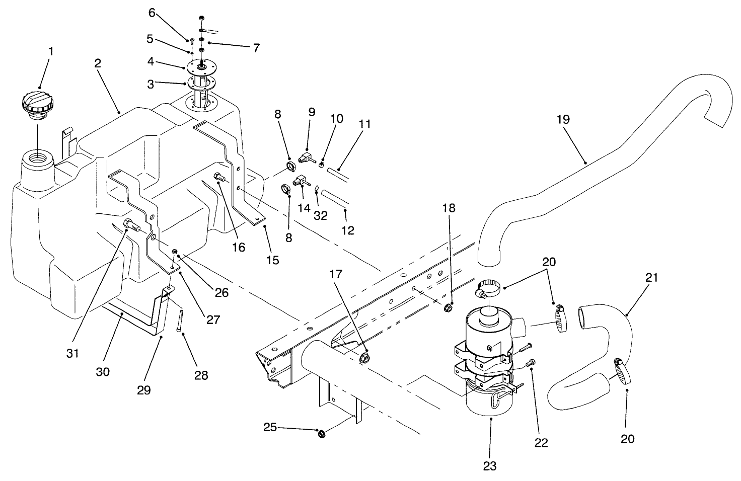 Fuel Tank & Air Cleaner Assembly