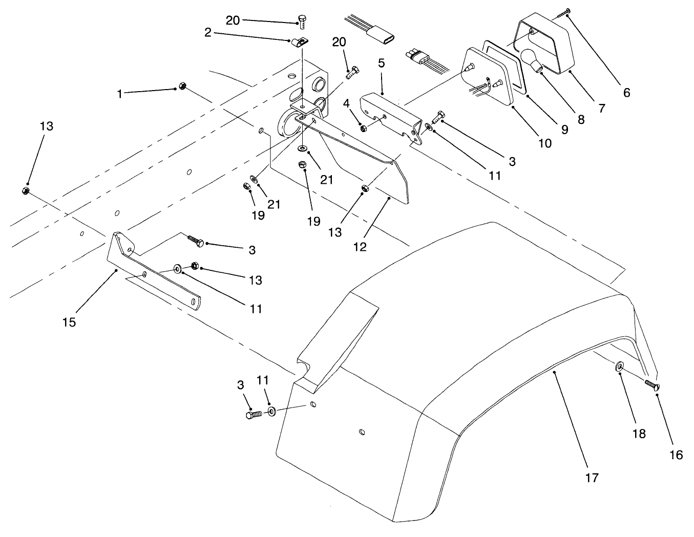 Rear Fender & Tail Light Assembly