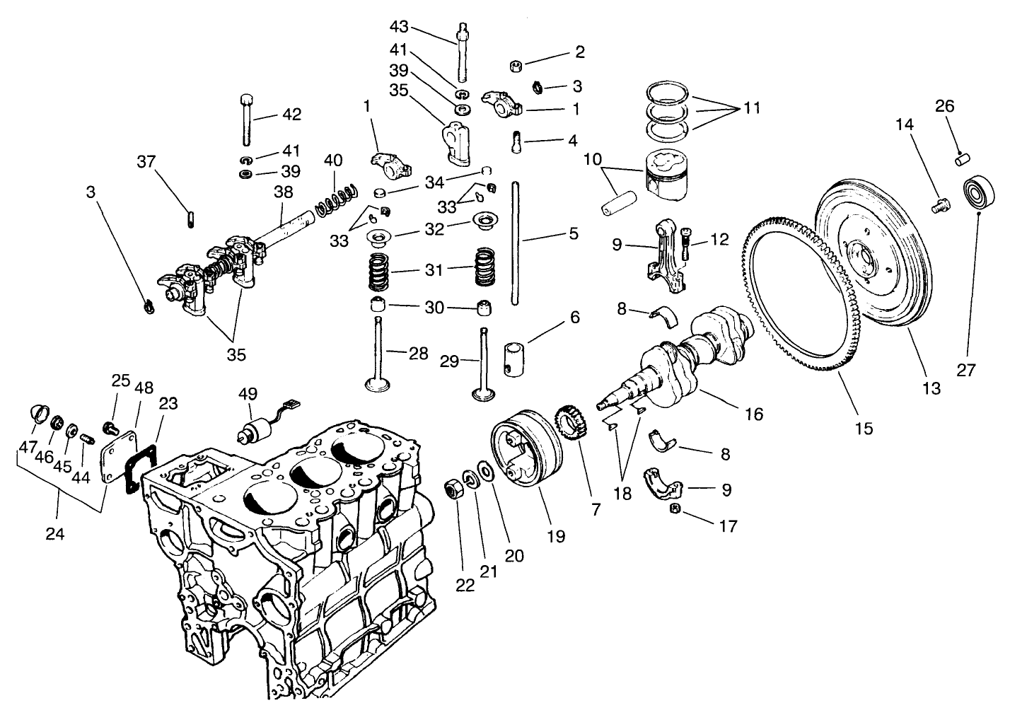 Valves And Crankshaft Assembly