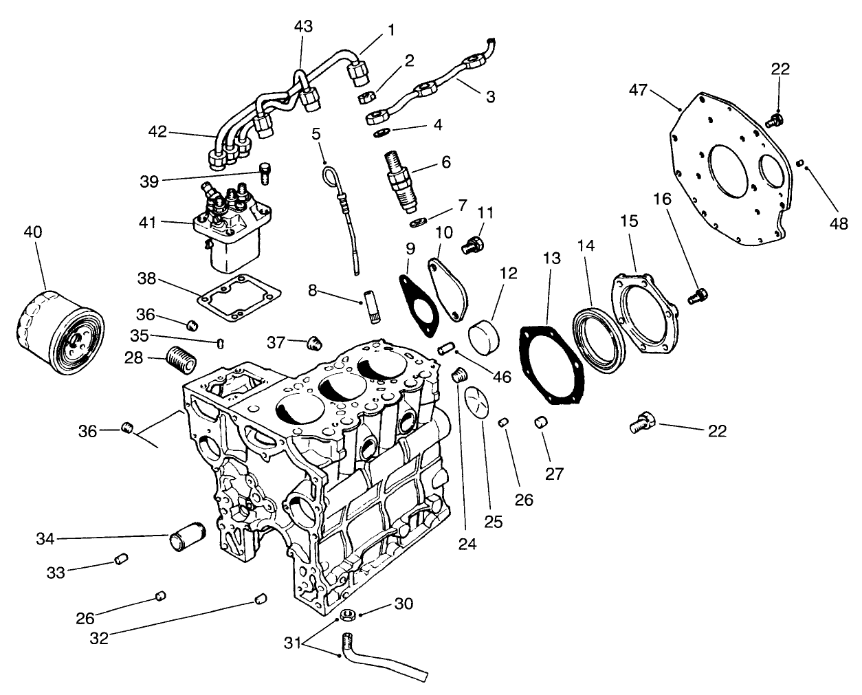 Fuel Supply & Engine Block Assembly