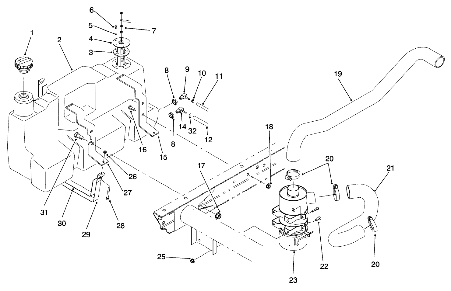 Fuel Tank & Air Cleaner Assembly