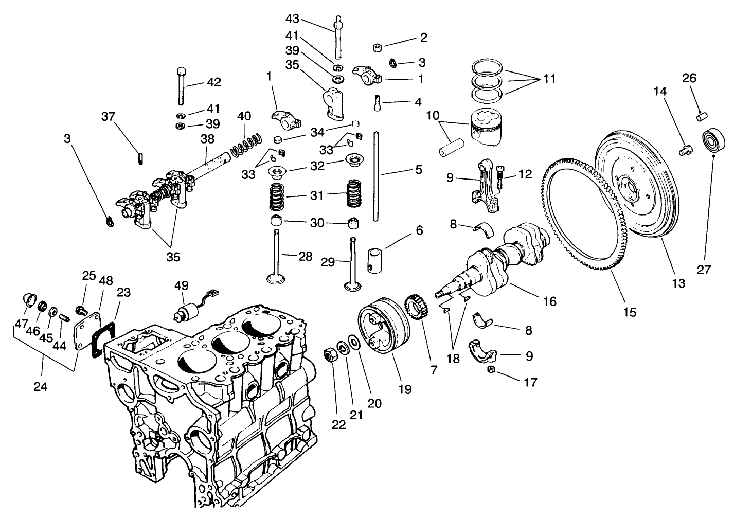 Valves And Crankshaft Assembly