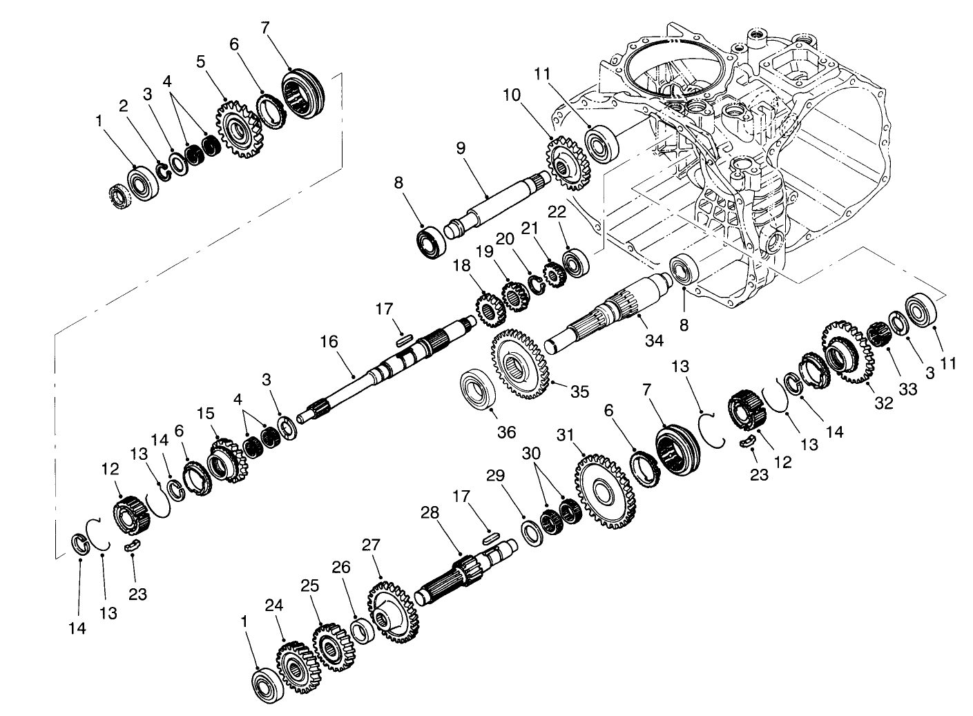 Transaxle Gear Shafts Assembly