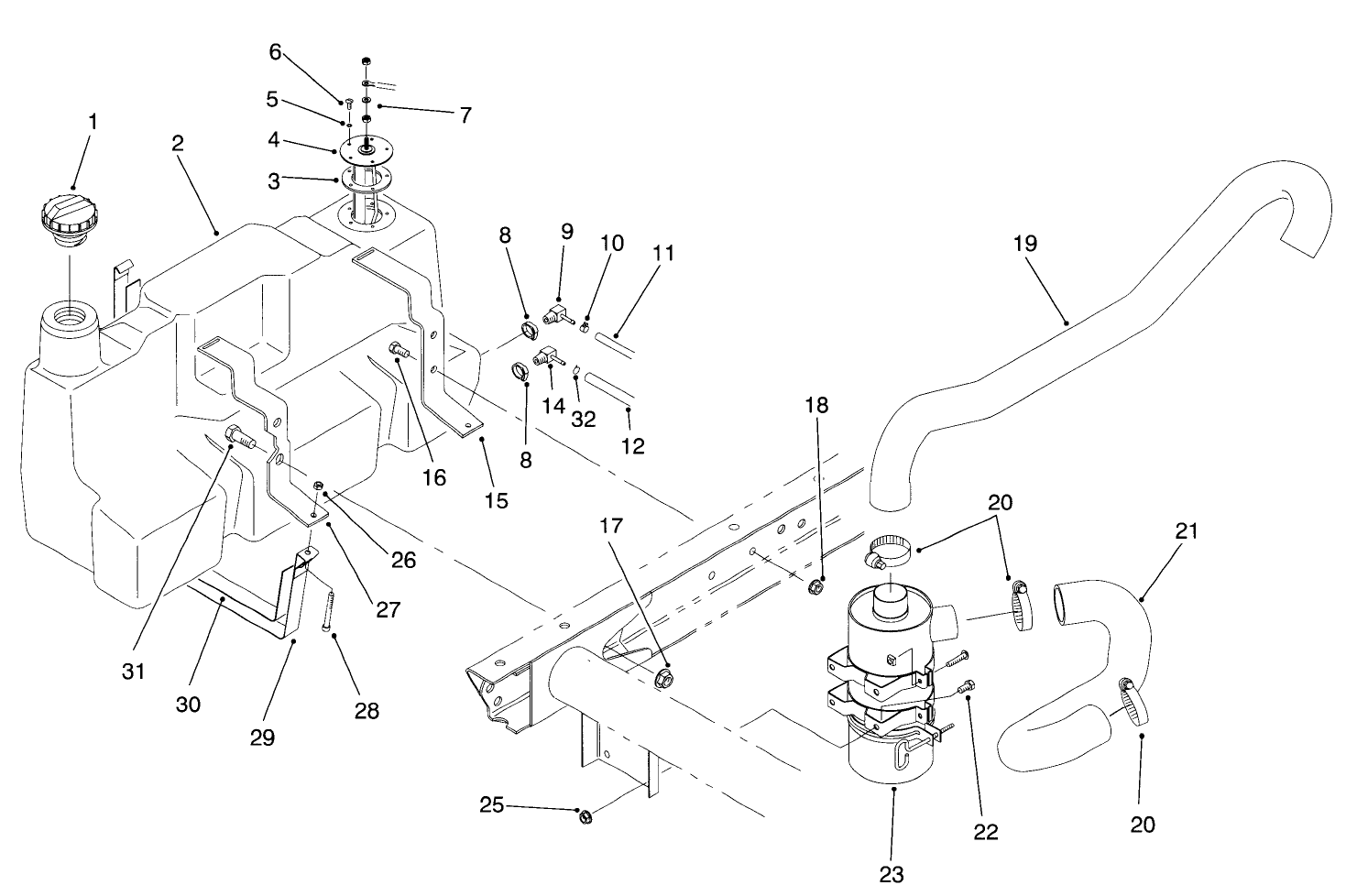 Fuel Tank & Air Cleaner Assembly