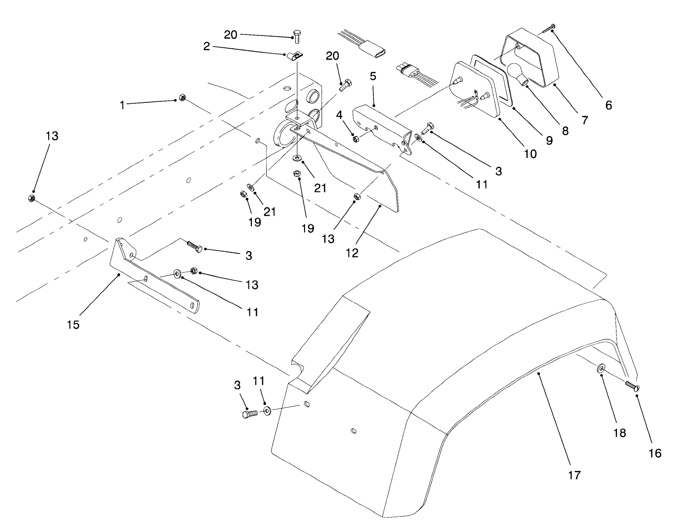 Rear Fender & Tail Light Assembly