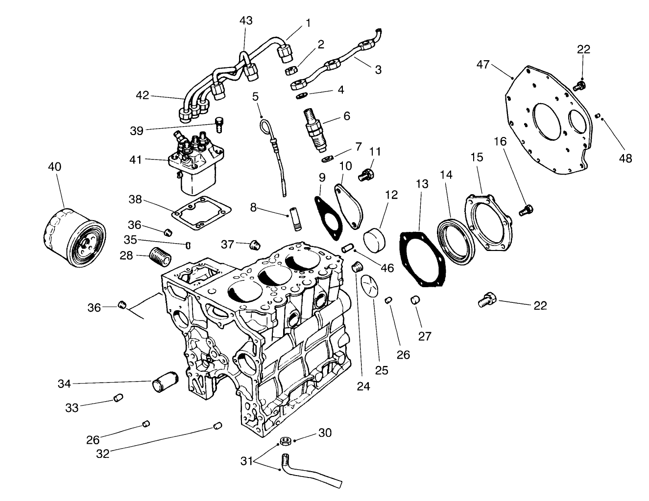 Fuel Supply & Engine Block Assembly