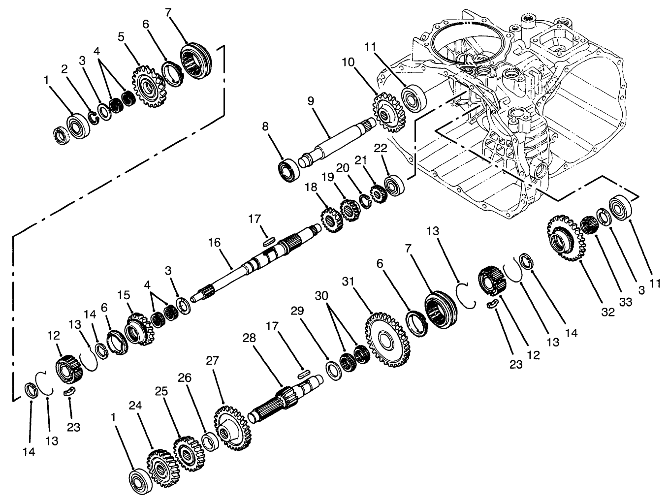 Transaxle Gear Shafts Assembly