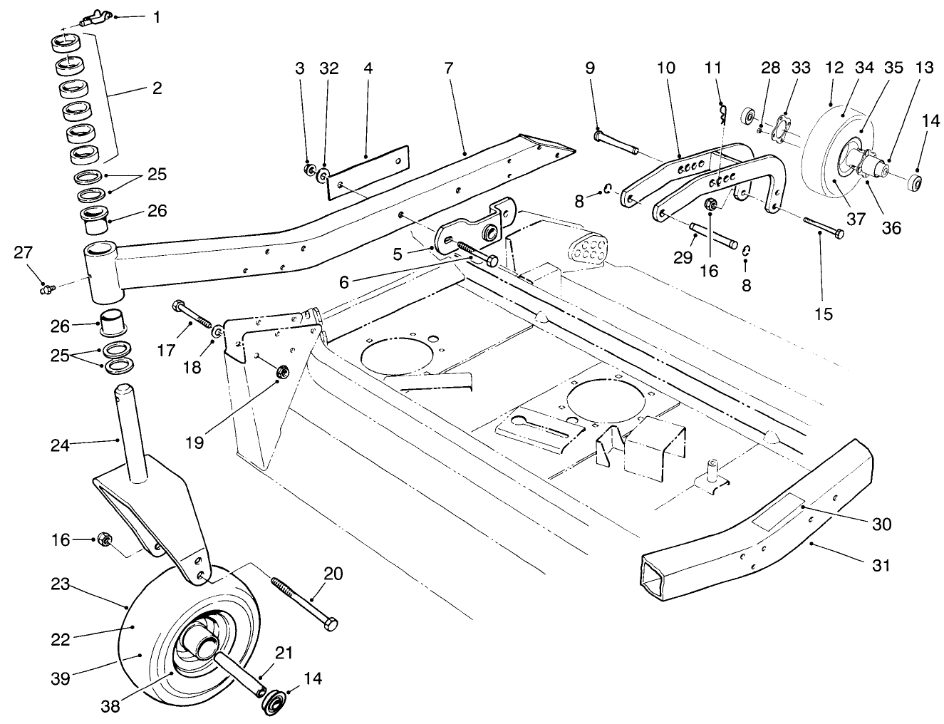 Center Deck Model No. 30592 Carrier Frame Assembly