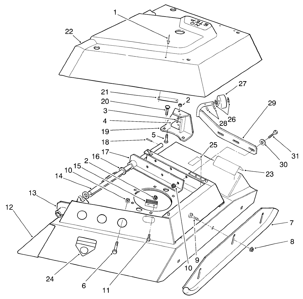 Center Deck Model No. 30592 Left Wing Assembly