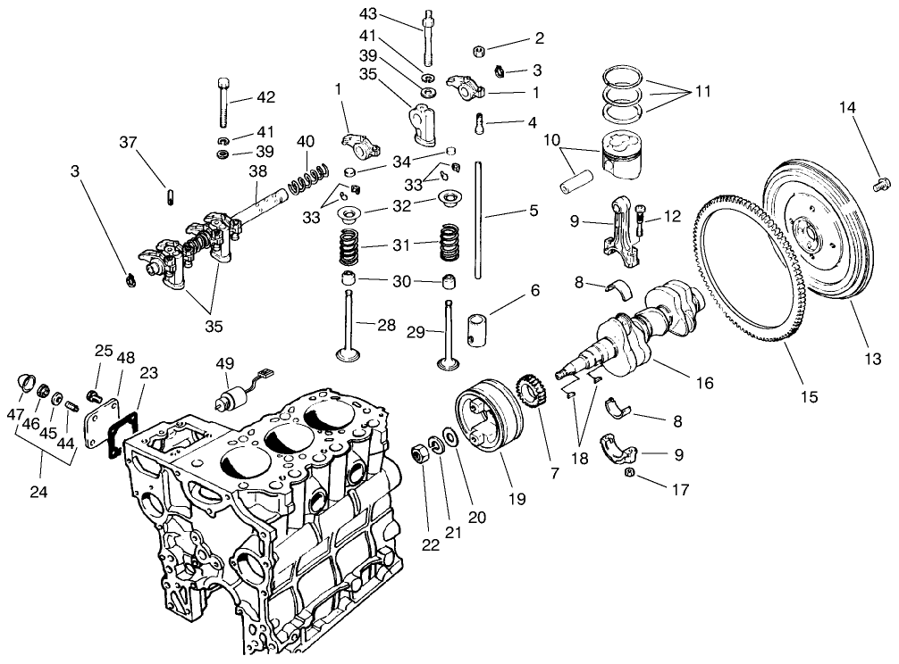 Valves And Crankshaft Assembly