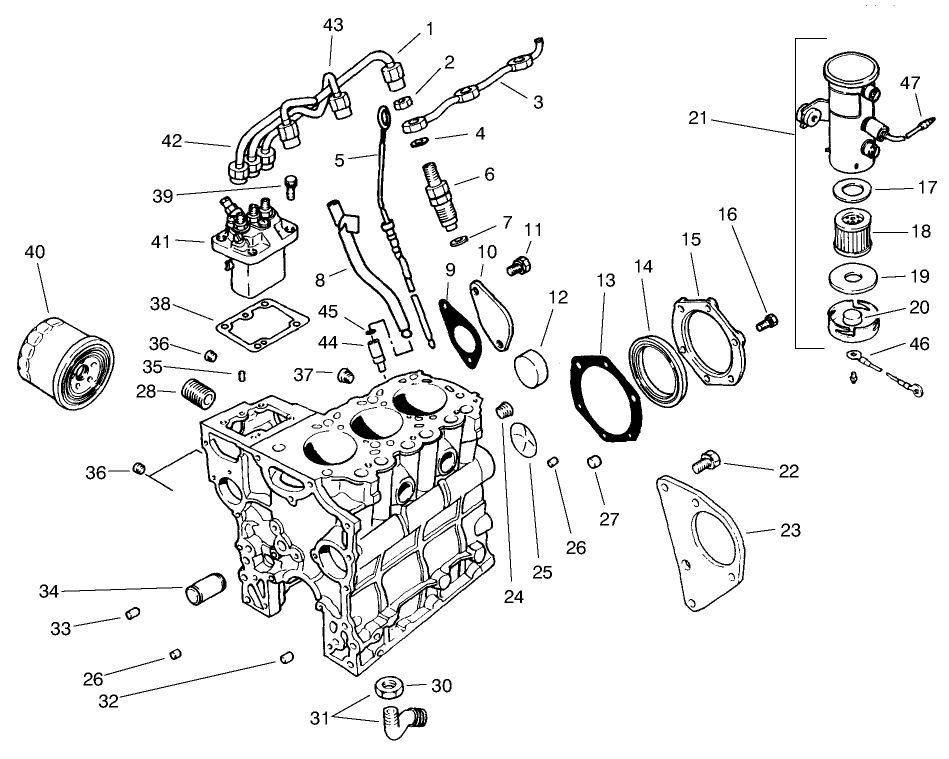 Fuel Supply & Engine Block Assembly