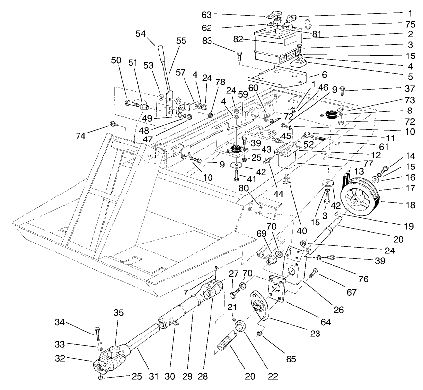 Power Take Off, Battery, And Engine Mount Assembly