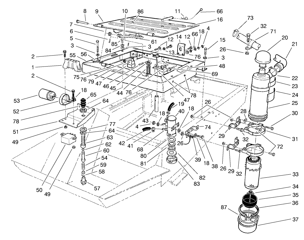 Seat Frame & Air Cleaner Assembly