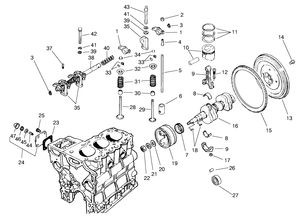Valves And Crankshaft Assembly