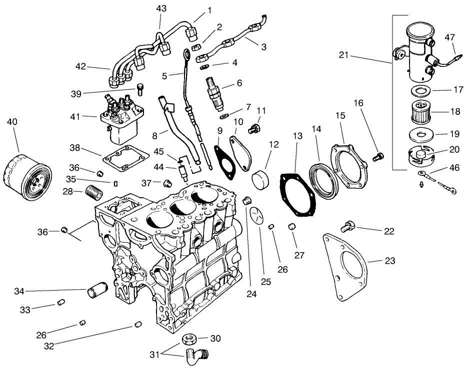 Fuel Supply & Engine Block Assembly