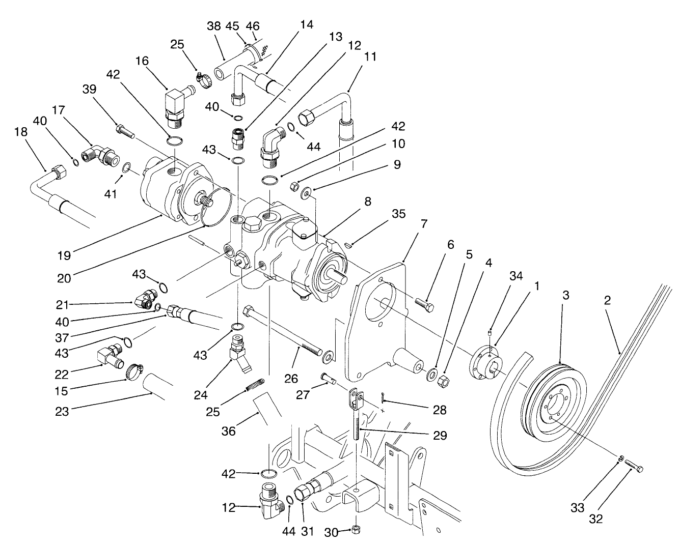 Hydraulic Pump Installation Assembly