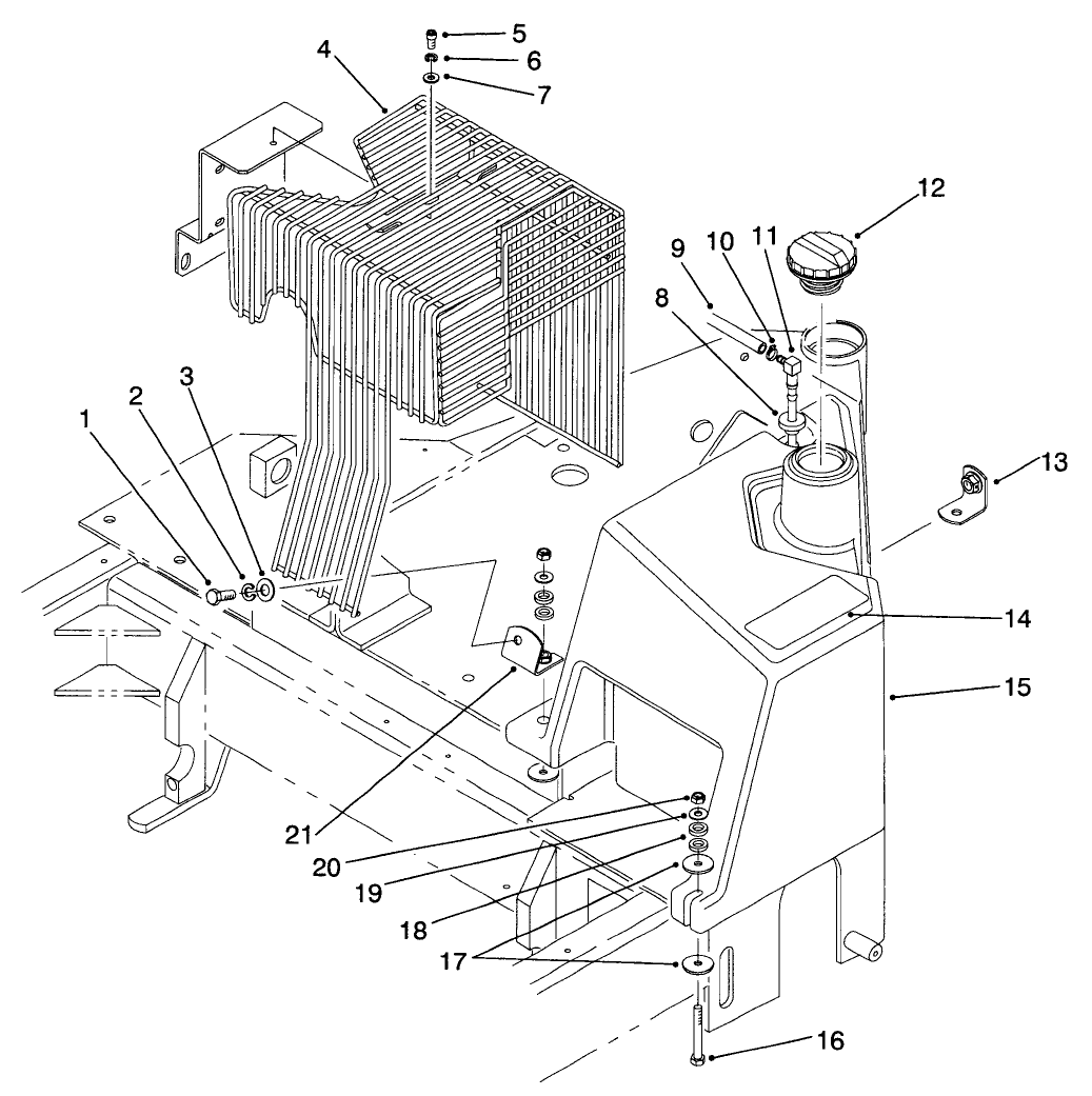 Muffler Guard & Fuel Tank Assembly