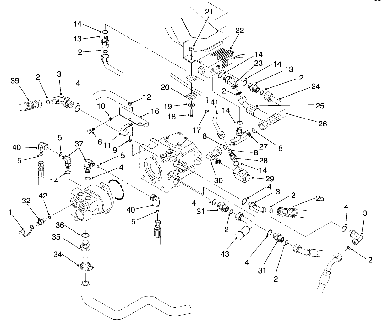 Hydraulic Pump Fittings Assembly