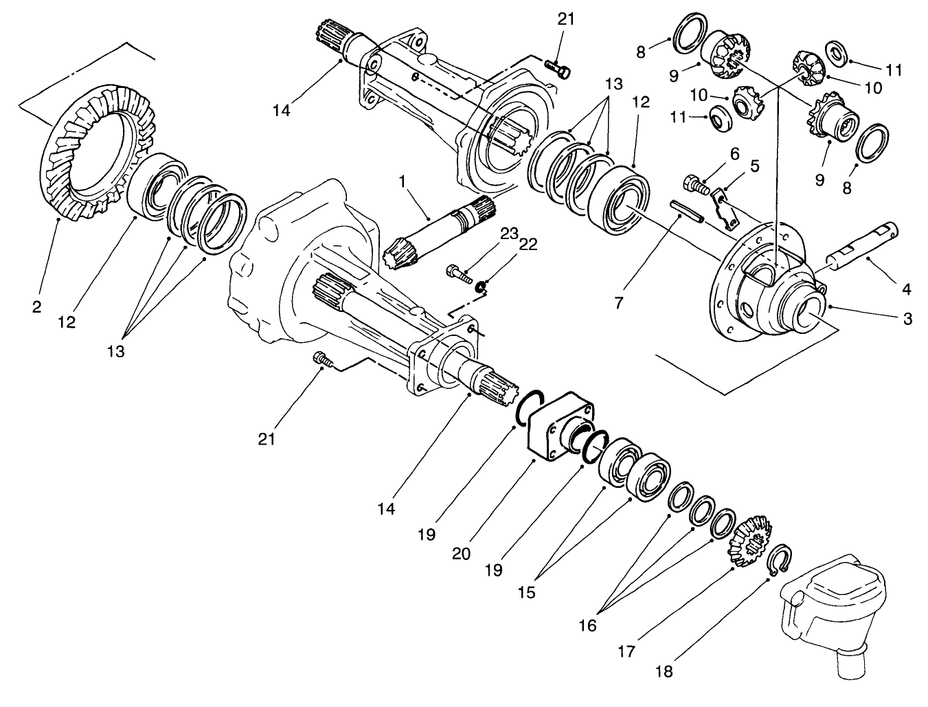 Differential & Shaft Assembly Axle No. 74-5621 (model No. 30455 Only)