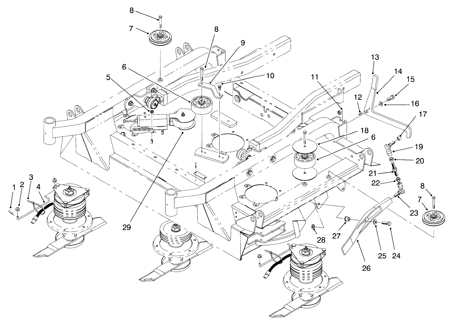Center Deck Pulley Assemblies