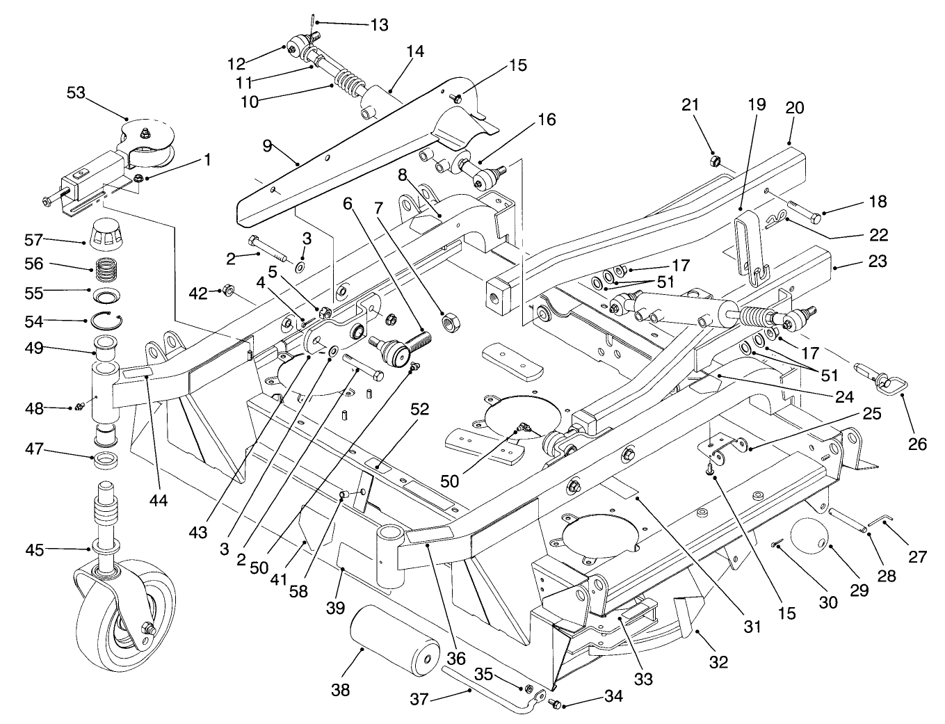 Center Deck & Carrier Frame Assembly