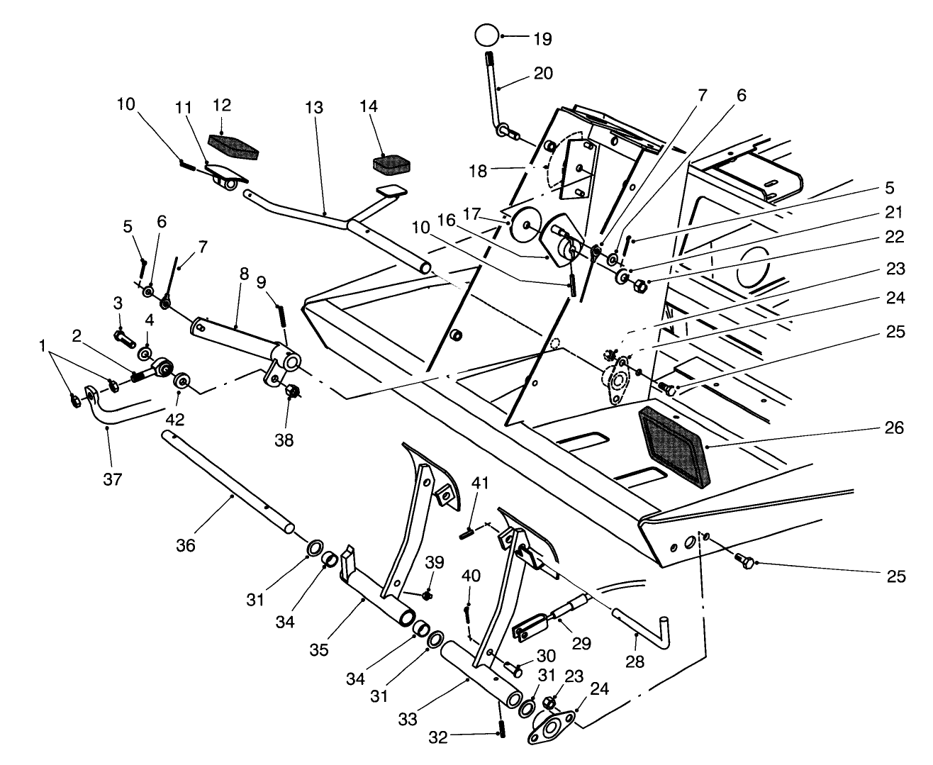 Traction & Brake Pedals Assembly