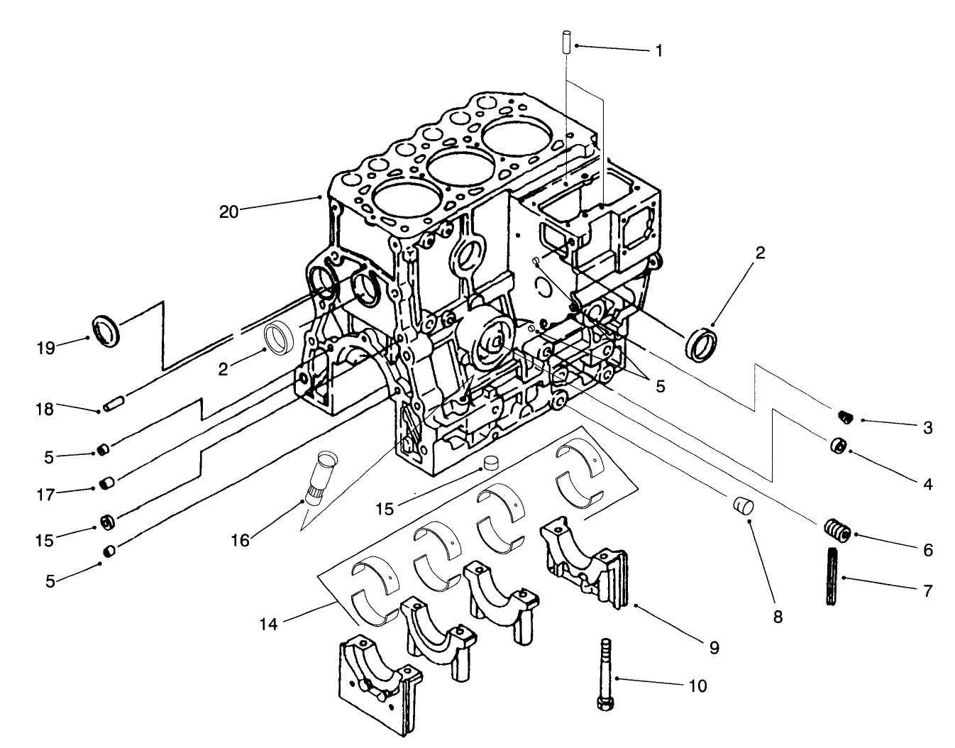 Cylinder Block And Bearing Assembly