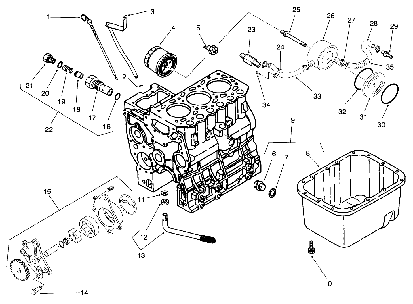 Oil Pan, Pump Relief Valve