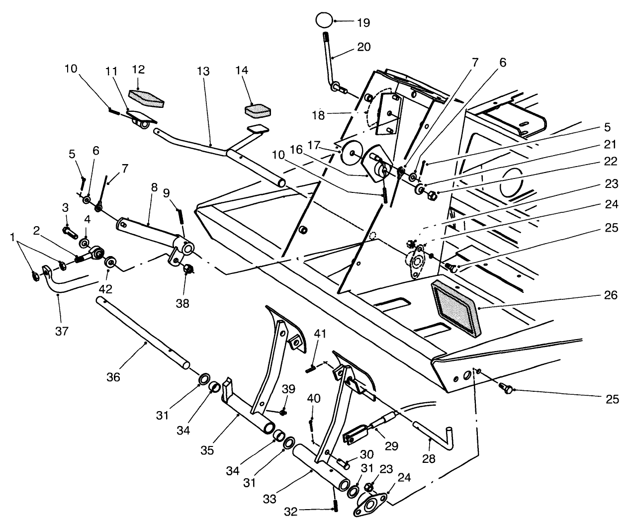 Traction & Brake Pedals Assembly