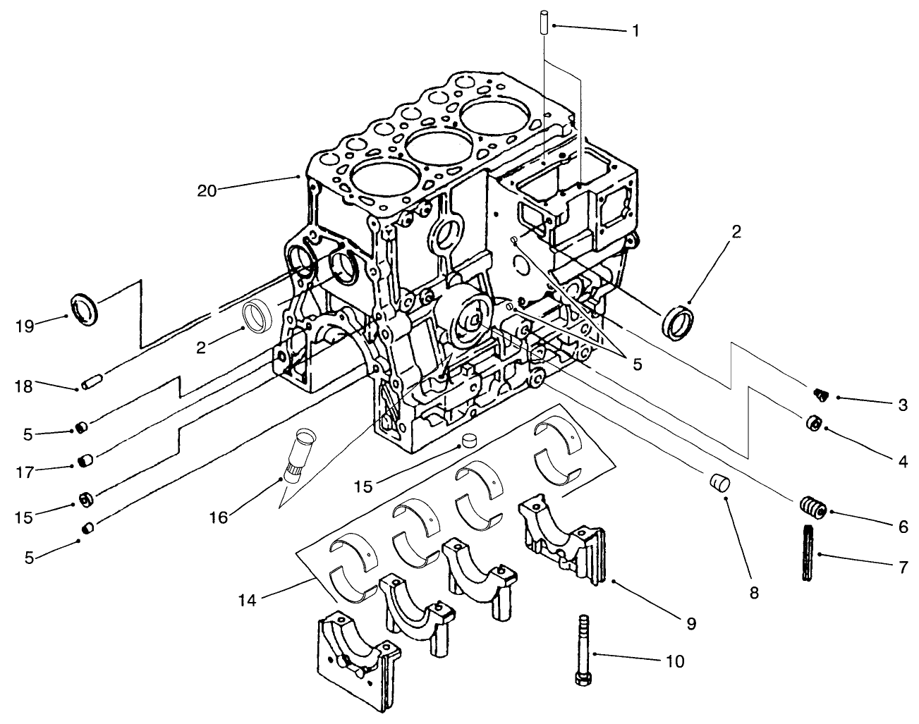 Cylinder Block And Bearing Assembly