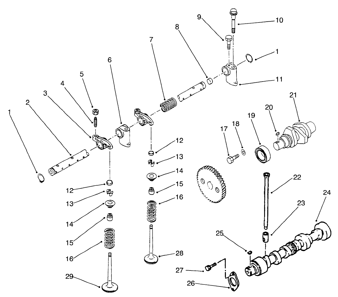 Valve, Camshaft And Rocker Assembly