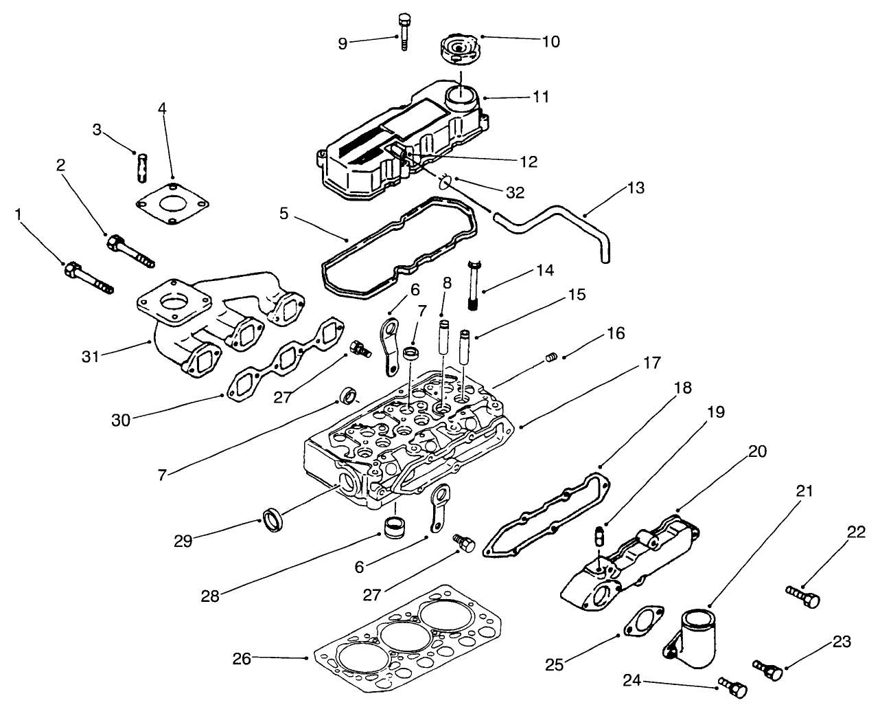 Cylinder Head, Manifold & Cover Assembly