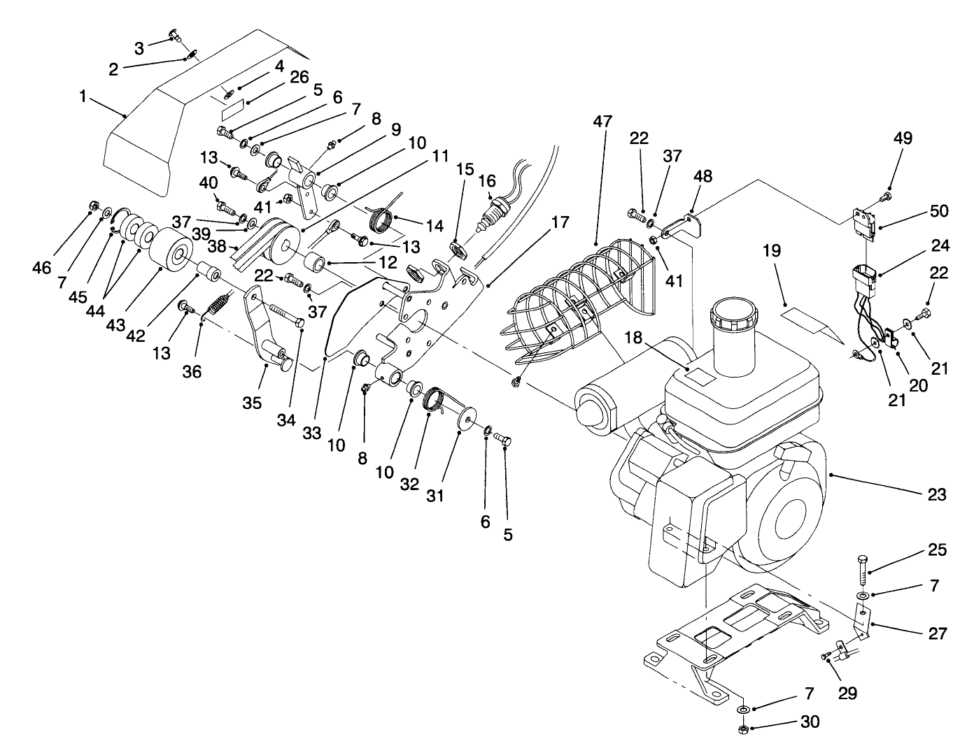 Engine And Bellcrank Assembly