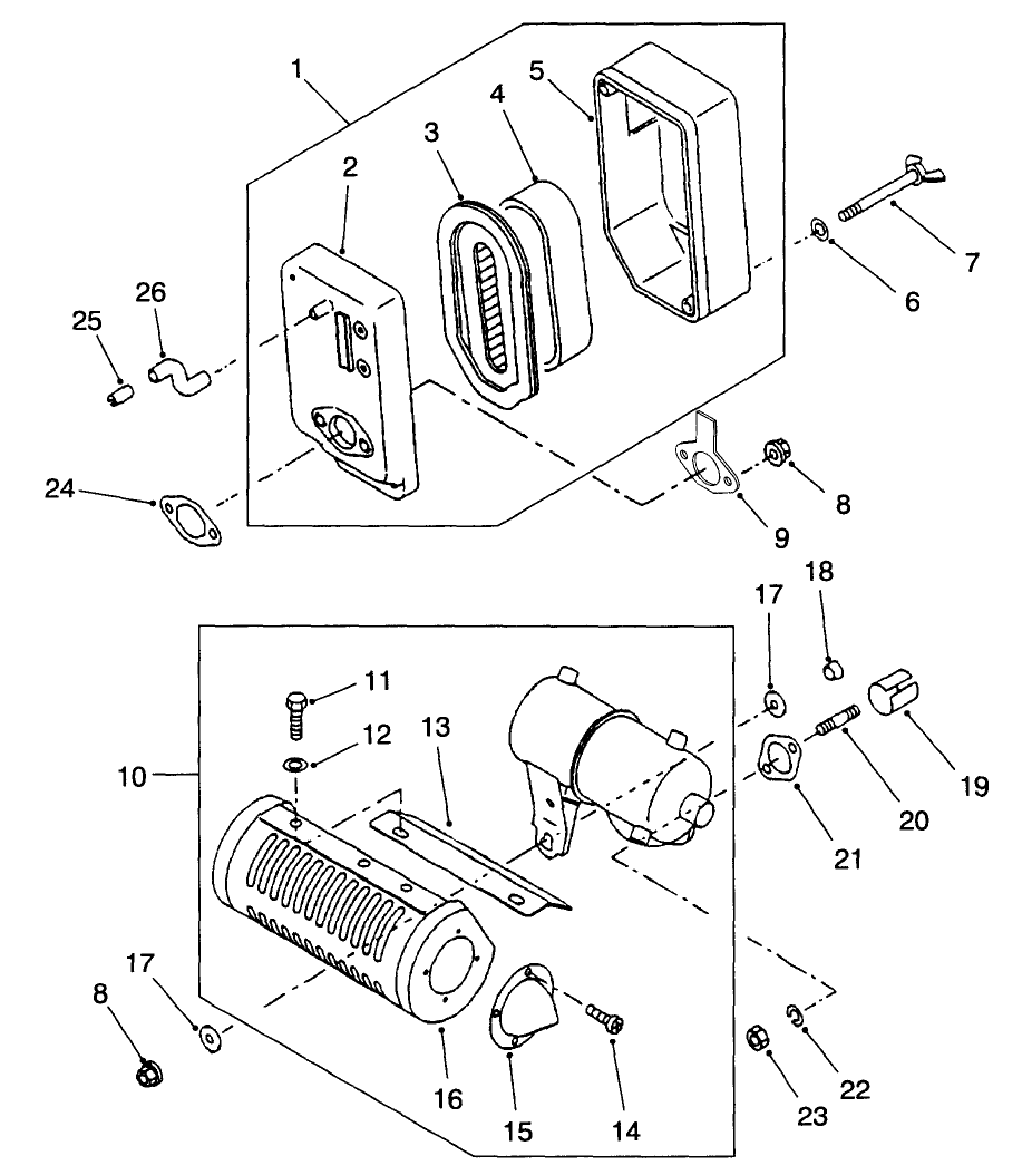 Engine Air Filter & Muffler Assembly