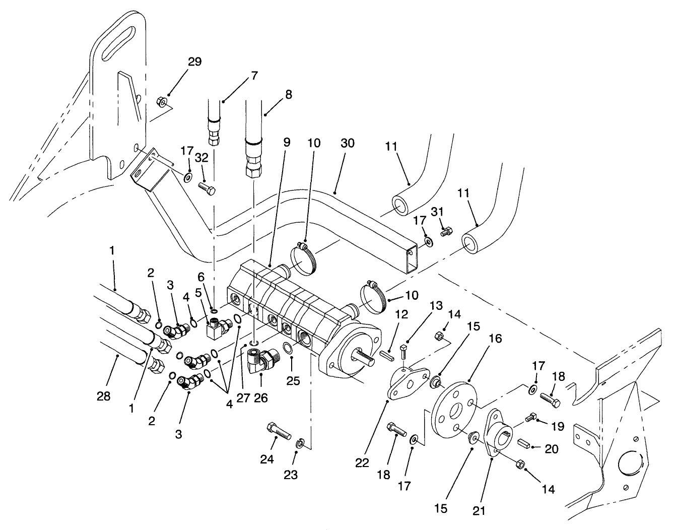 Hydraulic Pump Installation Assembly