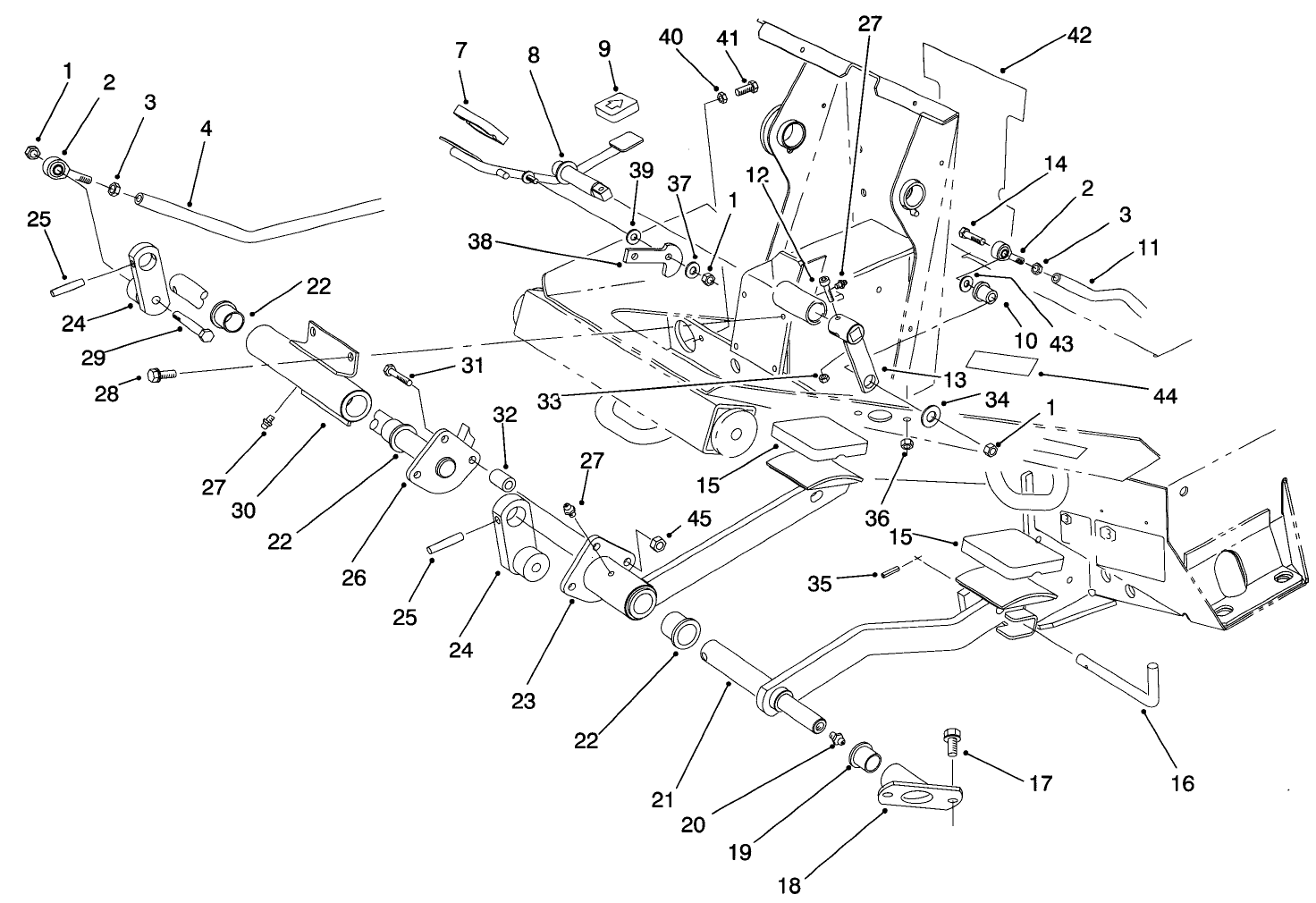 Traction & Brake Pedals Assembly