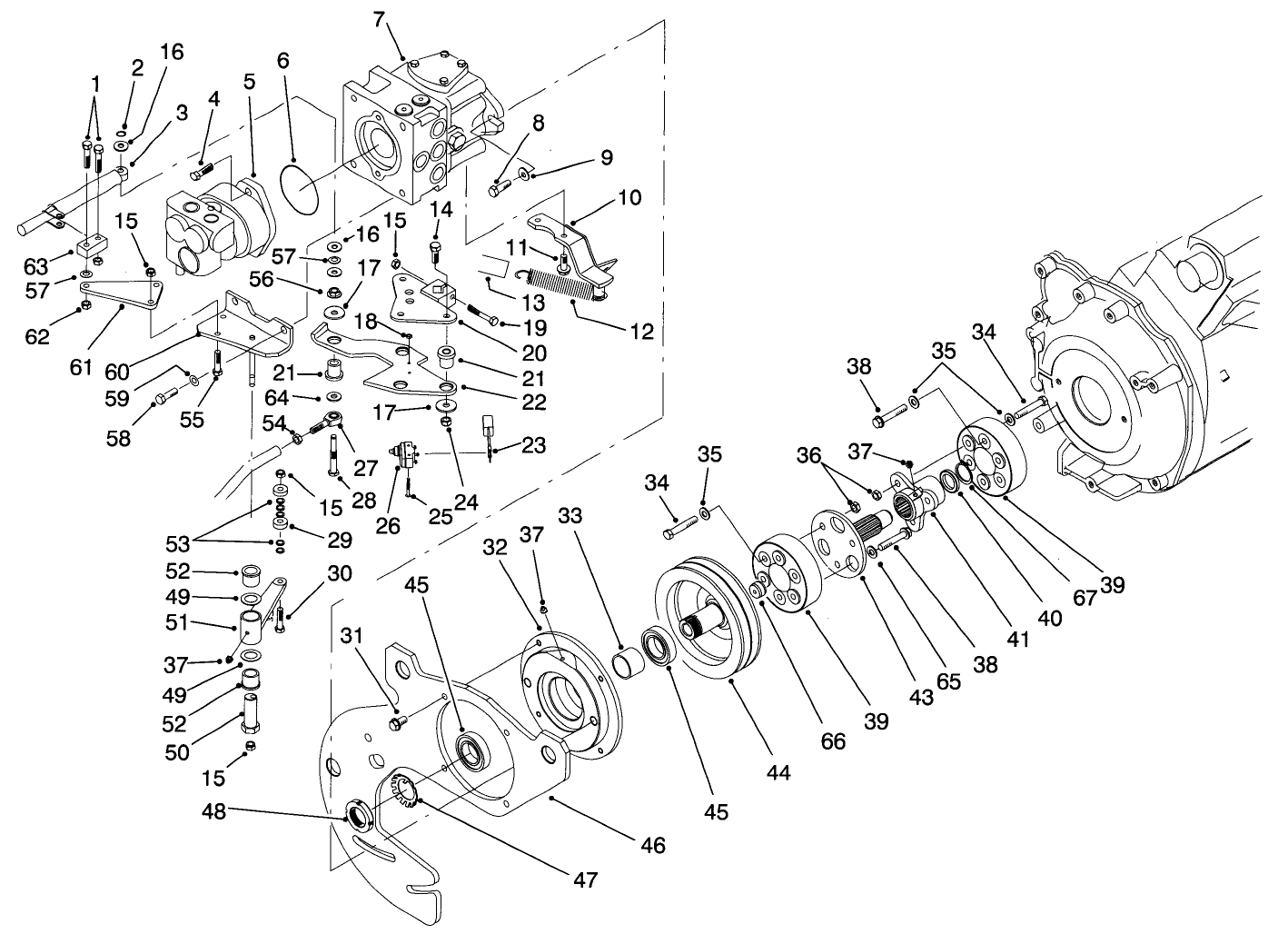 Hydraulic Pump Installation Assembly