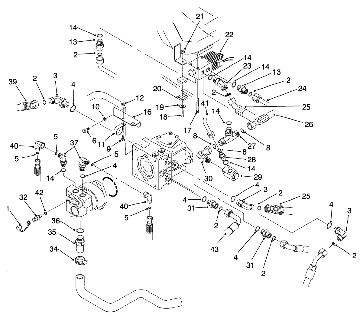 Hydraulic Pump Fittings Assembly
