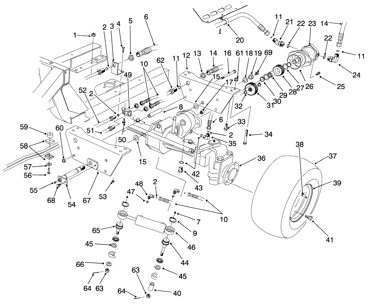 Rear Axle Assembly (model No. 30455 Serial No. 60300-60351 & 60428-Up)