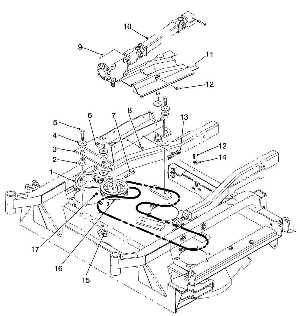 Gear Box, Mount & Drive Shaft Assembly