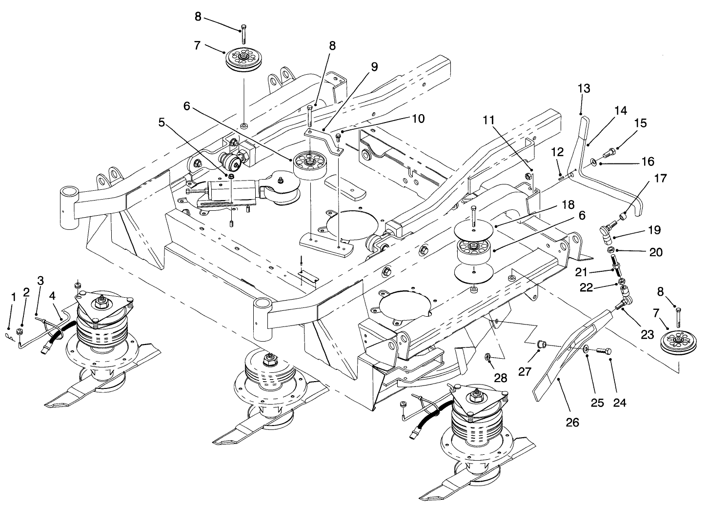 Center Deck Pulley Assemblies