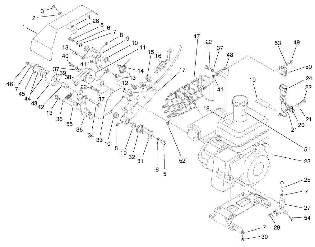 Engine And Bellcrank Assembly