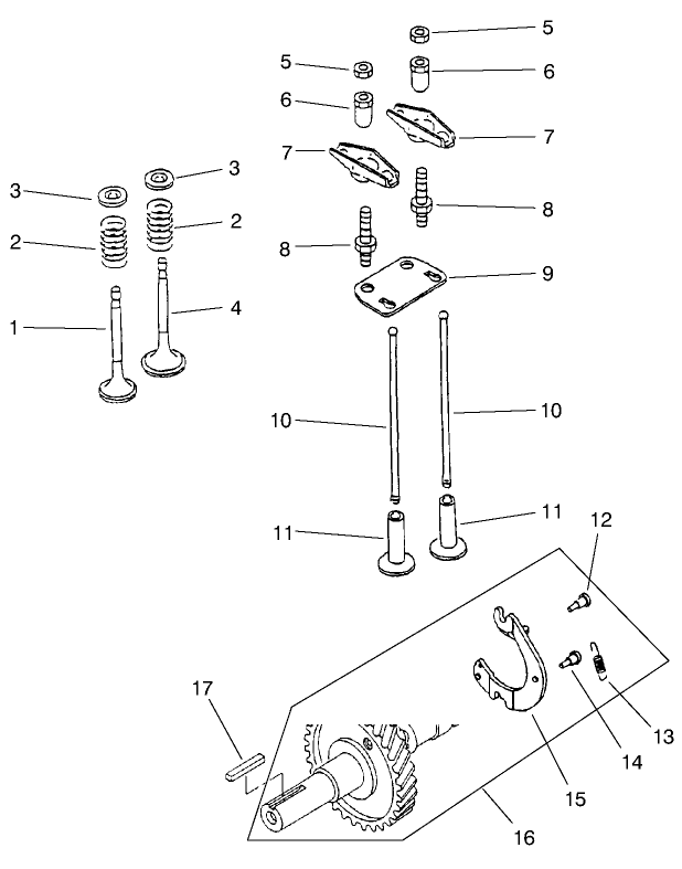 Engine Camshaft & Valves Assembly