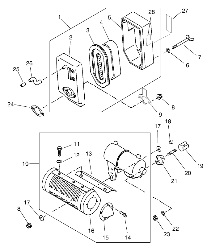 Engine Air Filter & Muffler Assembly