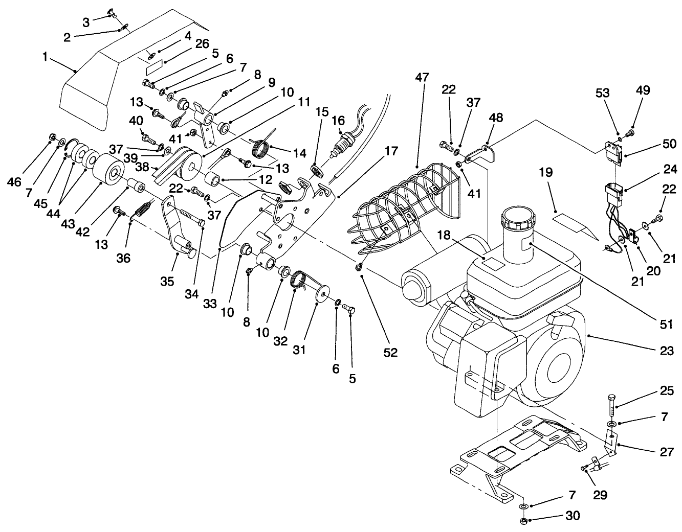 Engine And Bellcrank Assembly