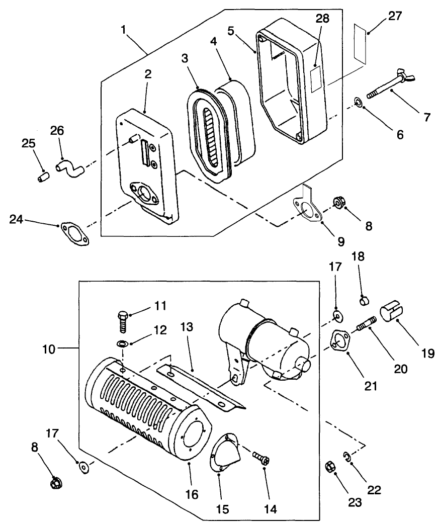 Engine Air Filter & Muffler Assembly